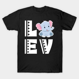 Cute love elephant t shirt funny elephant lover gifts for kids T-Shirt